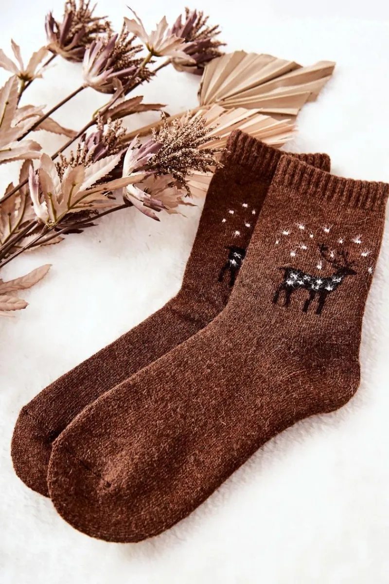 Skarpetki|Skarpetki>COSAS Ciepłe Skarpetki Z Reniferem Brązowe