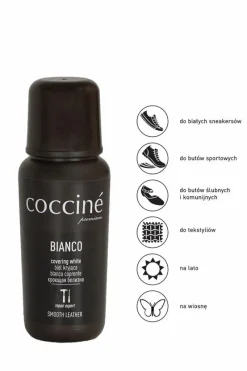 Clearance Coccine Bianco Biała Kryjąca Pasta do Butów do Skór Licowych Czyszczenie I Pielęgnacja