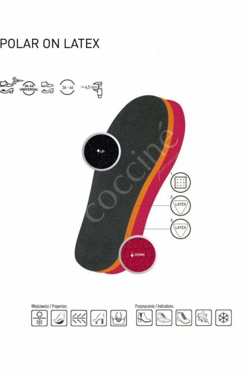 New pielęgnacja obuwia Coccine Coccine Dziecięca Wkładka Zimowa Polar Na Lateksie Do Wycinania 19-35