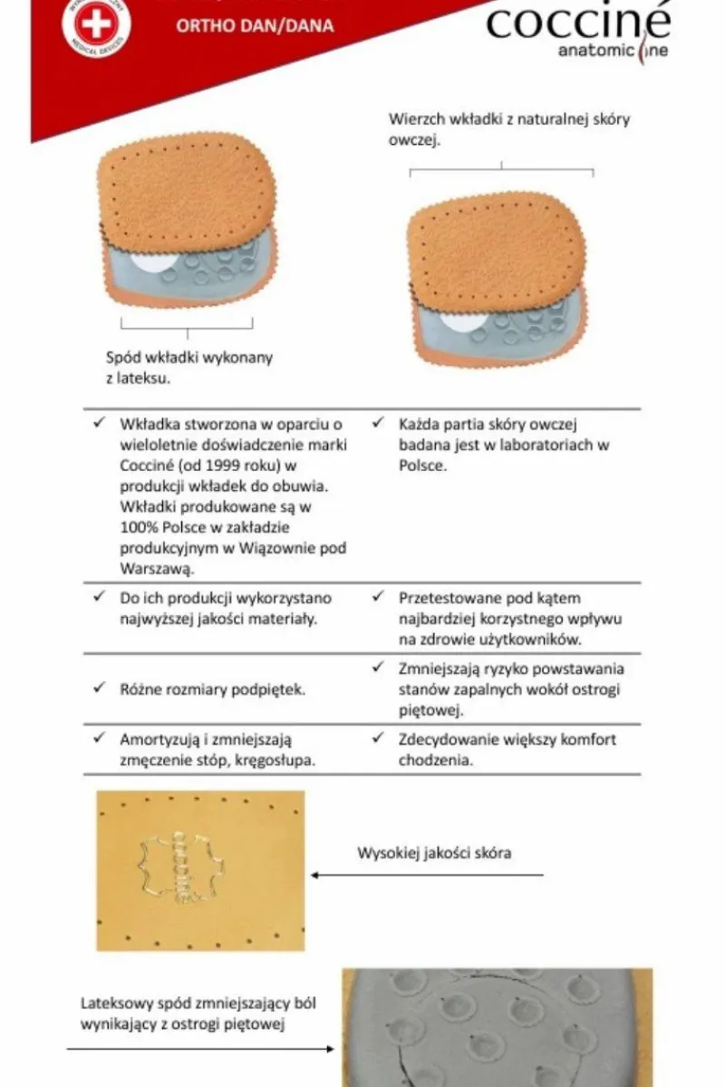Podpiętki>pielęgnacja obuwia Coccine COCCINE ORTHO DAN Podpiętki Na Ostrogi Piętowe