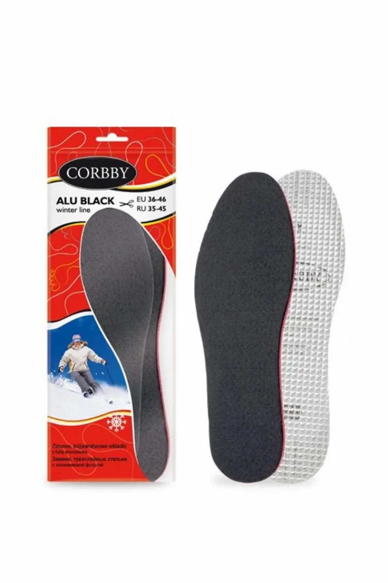 Outlet Corbby ALU BLACK Zimowe Trójwarstwowe Wkładki z Folią Aluminiową