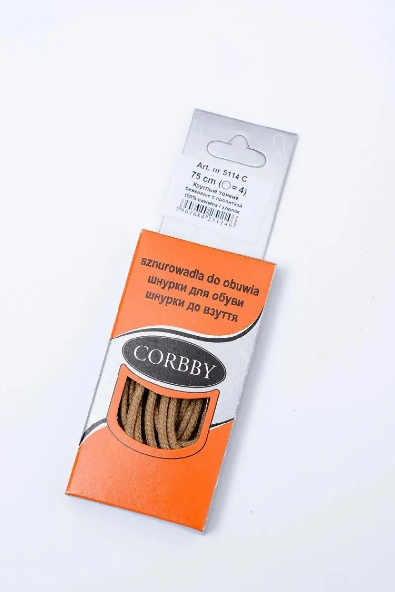Online Beżowe Woskowane Cienkie Sznurowadła B Sznurowadła
