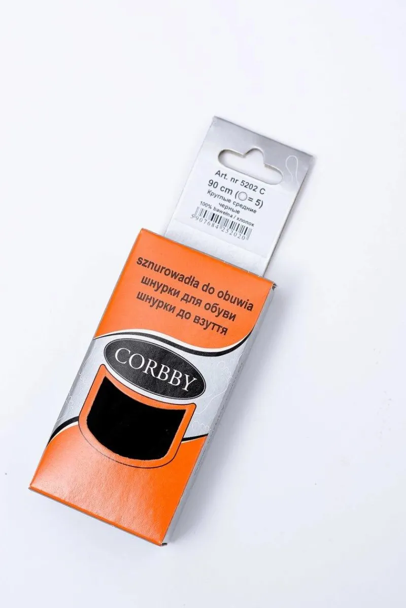 Best Corbby Czarne Okrągłe Sznurowadła Czarny