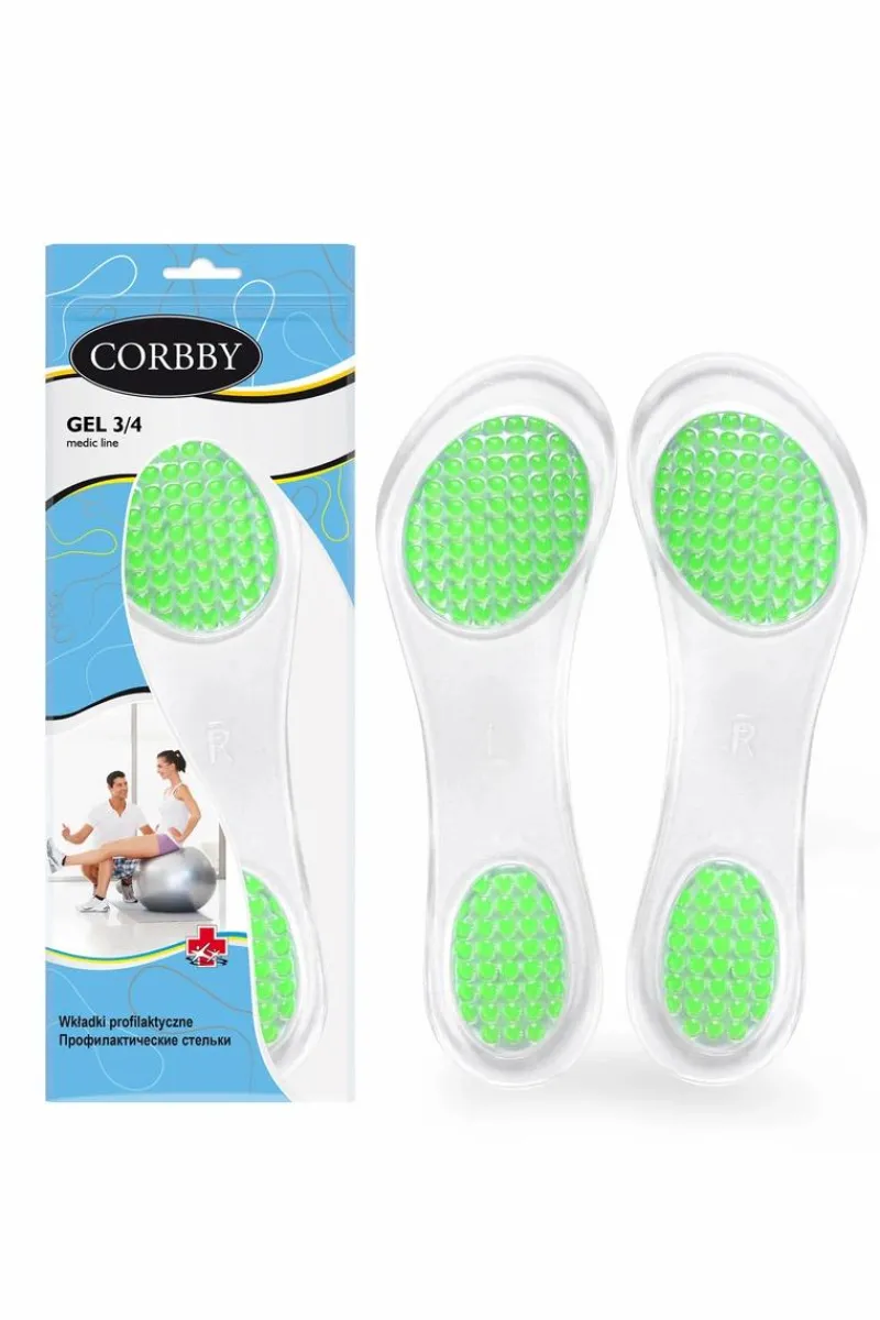 Wkładki>Corbby GEL 3/4 Damskie Żelowe Wkładki Profilaktyczne