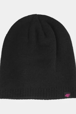 New Czapka Zimowa Damska AW23ACAPF285-20S Czarna Okrycia Głowy