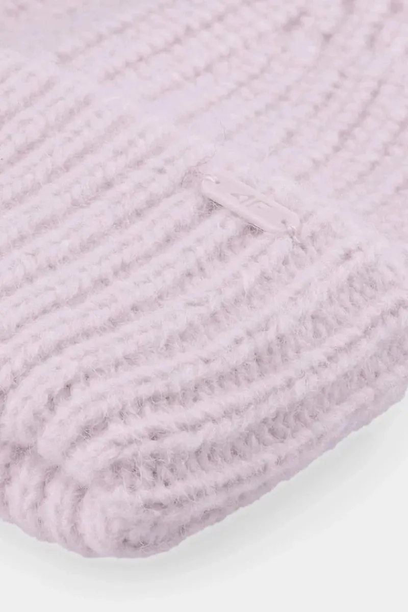 Best 4F Czapka Zimowa Z Dodatkiem Wełny Damska AW23ACAPF290-52S Fioletowa Fioletowy