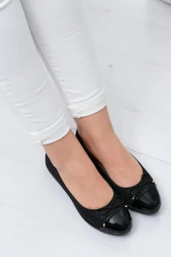 Outlet Boto Czarne Brokatowe Balerinki Slip On Laya