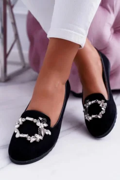 Best Boto Czarne Damskie Balerinki Baleriny Cyrkonie Nergo