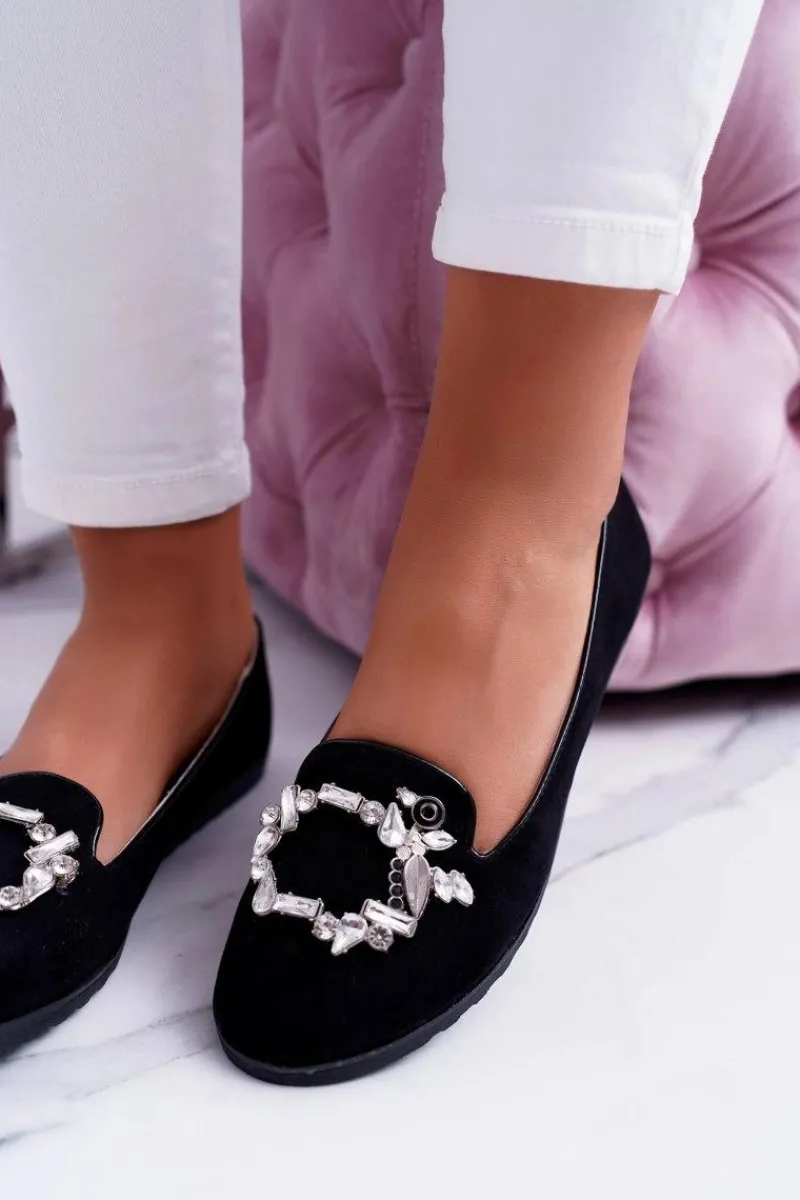 Best Boto Czarne Damskie Balerinki Baleriny Cyrkonie Nergo