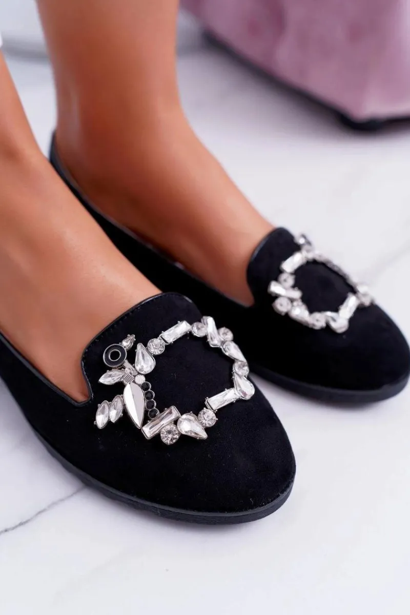 Best Boto Czarne Damskie Balerinki Baleriny Cyrkonie Nergo