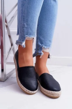 Hot Boto Czarne Damskie Espadryle Flaty