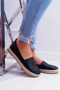 Hot Boto Czarne Damskie Espadryle Flaty