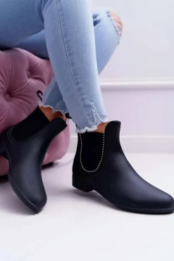 Best Boto Czarne Damskie Matowe Kalosze Sztyblety Dżety Answear