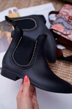 Best Boto Czarne Damskie Matowe Kalosze Sztyblety Dżety Answear