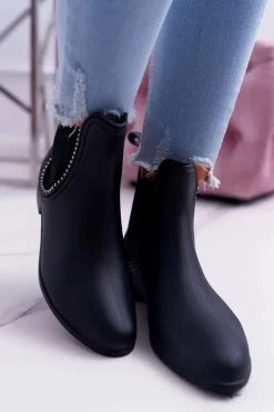 Best Boto Czarne Damskie Matowe Kalosze Sztyblety Dżety Answear