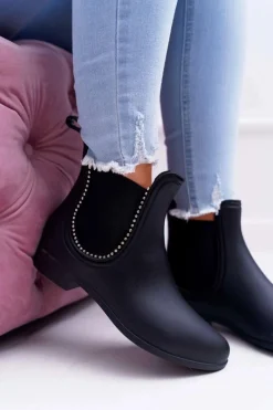 Best Boto Czarne Damskie Matowe Kalosze Sztyblety Dżety Answear