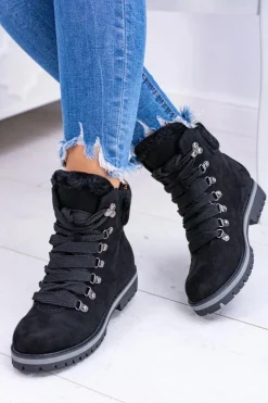 Sale Boto Czarne Damskie Traperki Z Futerkiem Timberki Vices K2