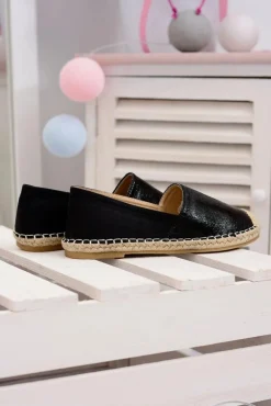 Outlet Boto Czarne Damskie Wsuwane Espadryle Paoli