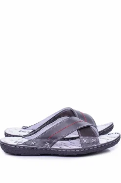 Clearance Boto Czarne Lekkie Skórzane Męskie Klapki Okay