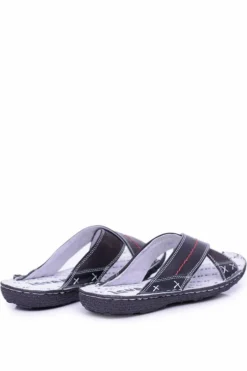 Clearance Boto Czarne Lekkie Skórzane Męskie Klapki Okay