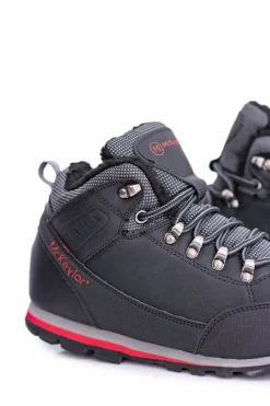New Boto Czarne Męskie Buty Trekkingowe Ocieplane Polarem Reflex