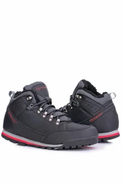 New Boto Czarne Męskie Buty Trekkingowe Ocieplane Polarem Reflex
