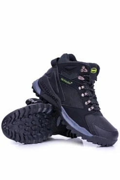 Clearance Boto Czarne Obuwie Trekkingowe Męskie Ocieplone Polarem Padava