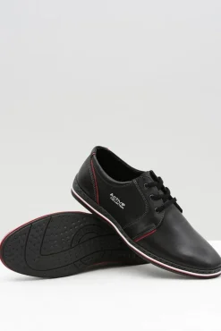 Półbuty Casual>Boto Czarne Skórzane Męskie Półbuty Marko