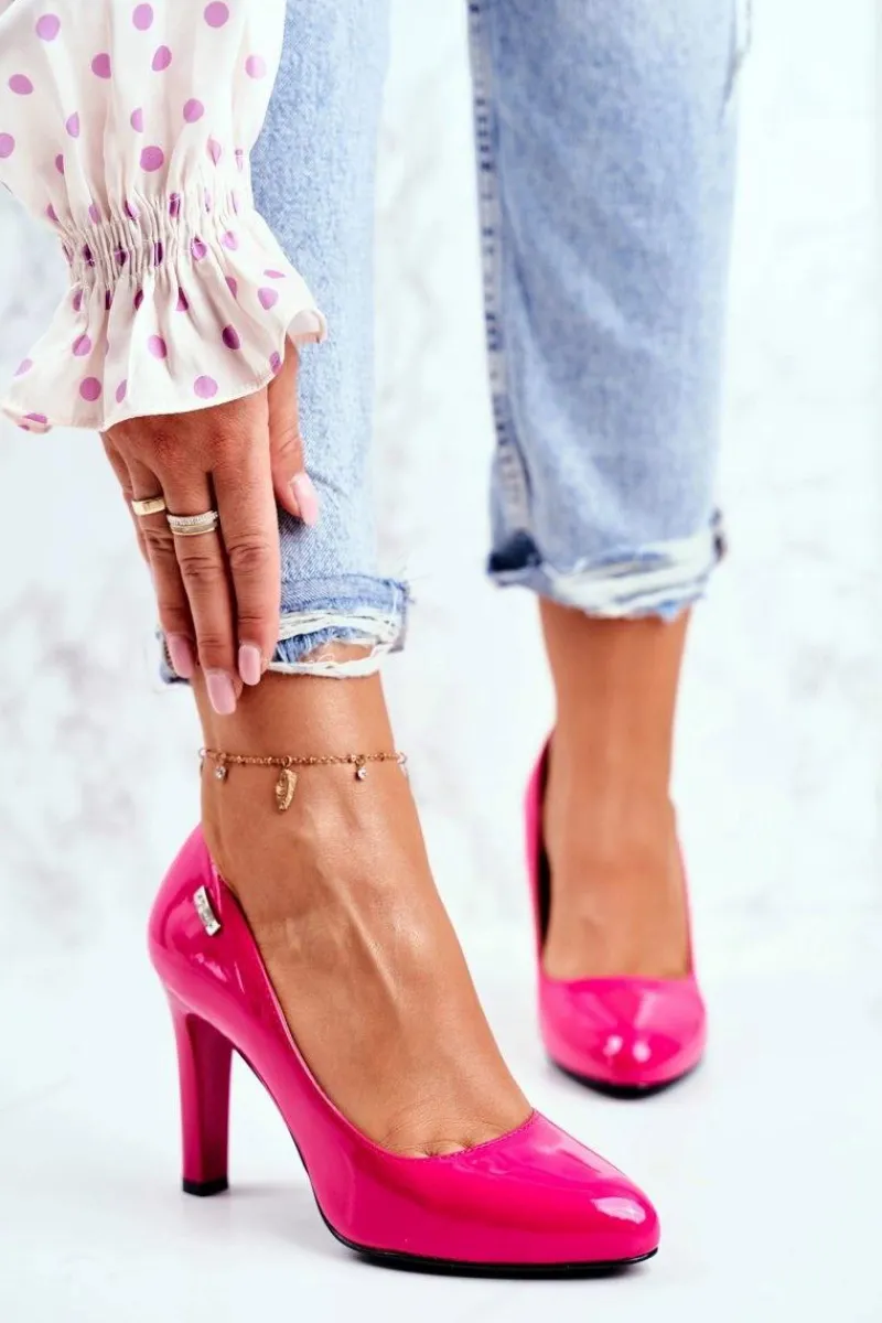 Outlet Czółenka damskie Lakierowane Na Słupku Sergio Leone Fuksja Campbell Damskie Czółenka Na Słupku|Czółenka Klasyczne