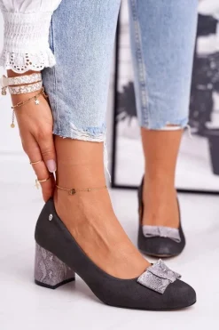 Best Czółenka Damskie Zamszowe Grafitowe 3356A-43/00-1 Damskie Czółenka Zamszowe|Czółenka Klasyczne