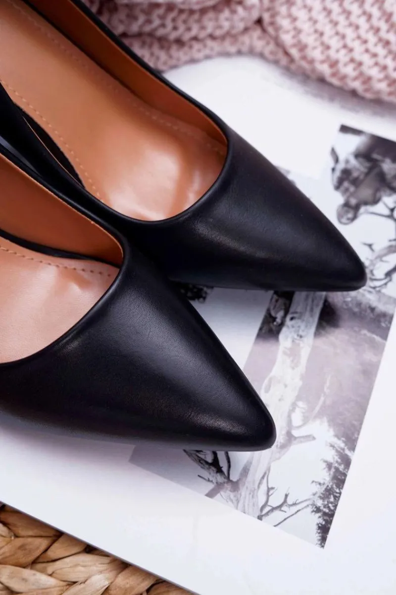 Outlet Czółenka Damskie Na Słupku Czarne Femmini Damskie Czółenka Na Słupku|Czółenka Klasyczne