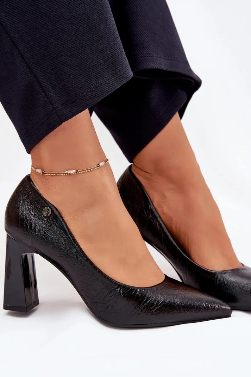 Online Buty damskie Vinceza Czółenka Damskie Na Słupku Vinceza 62252 Czarne Czarny