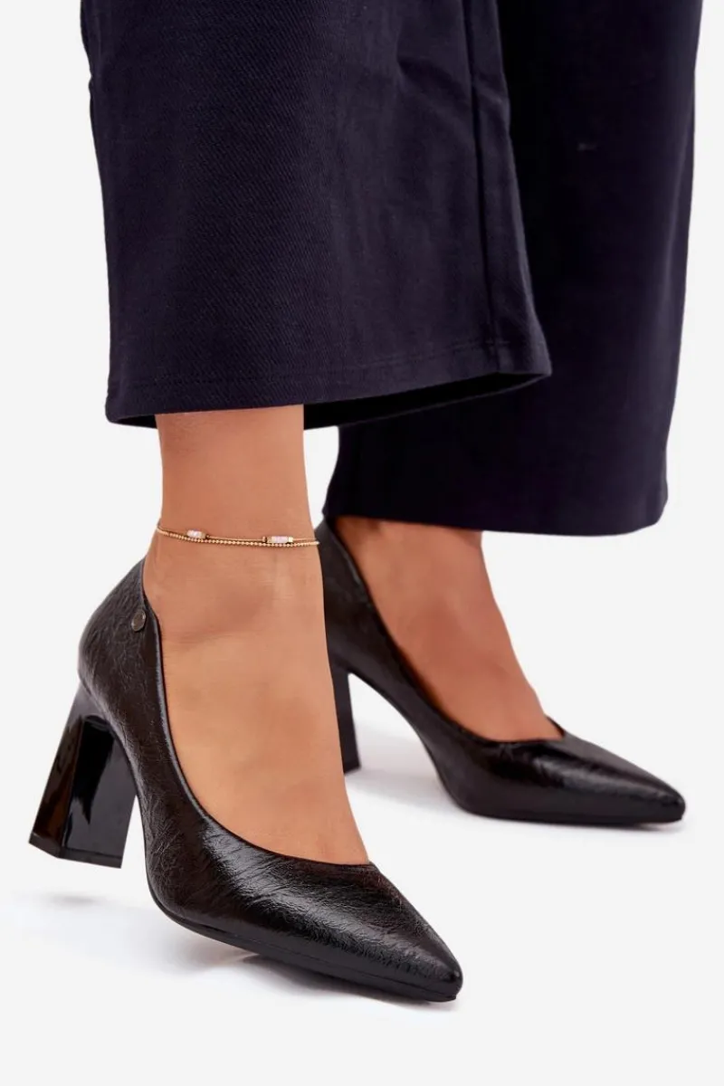 Online Buty damskie Vinceza Czółenka Damskie Na Słupku Vinceza 62252 Czarne Czarny