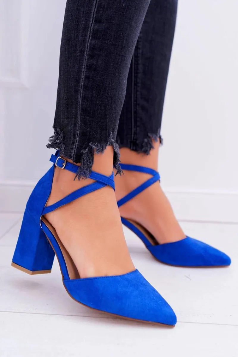 Best Czółenka Damskie Na Słupku W Szpic Chabrowe Traffic Damskie Czółenka Zamszowe|Czółenka Na Słupku