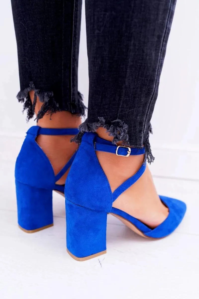 Best Czółenka Damskie Na Słupku W Szpic Chabrowe Traffic Damskie Czółenka Zamszowe|Czółenka Na Słupku