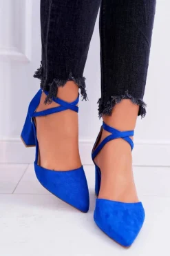 Best Czółenka Damskie Na Słupku W Szpic Chabrowe Traffic Damskie Czółenka Zamszowe|Czółenka Na Słupku