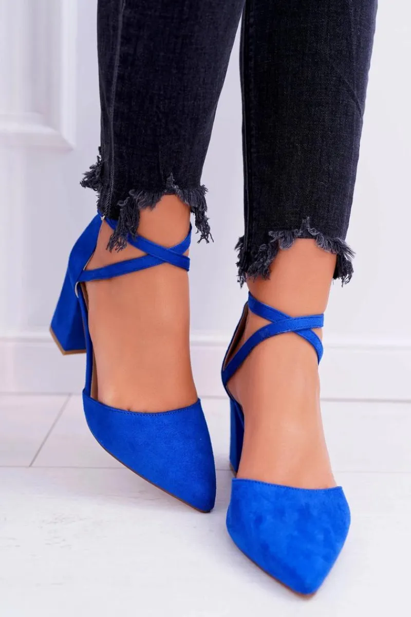 Best Czółenka Damskie Na Słupku W Szpic Chabrowe Traffic Damskie Czółenka Zamszowe|Czółenka Na Słupku