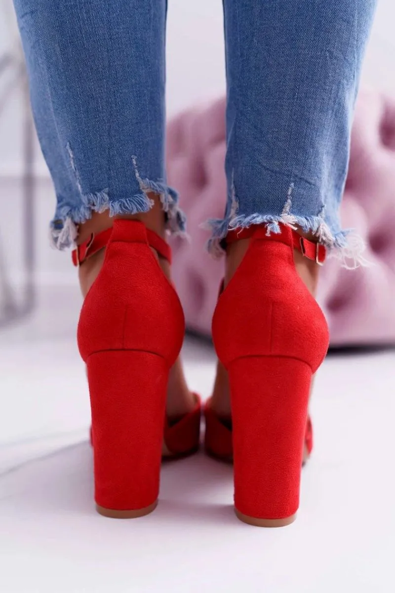 Czółenka Zamszowe|Czółenka Na Słupku>Boto Czółenka Damskie Na Słupku W Szpic Czerwone High Traffic