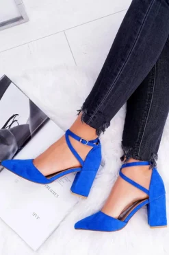 Outlet Boto Czółenka Damskie Na Słupku W Szpic Chabrowe Traffic