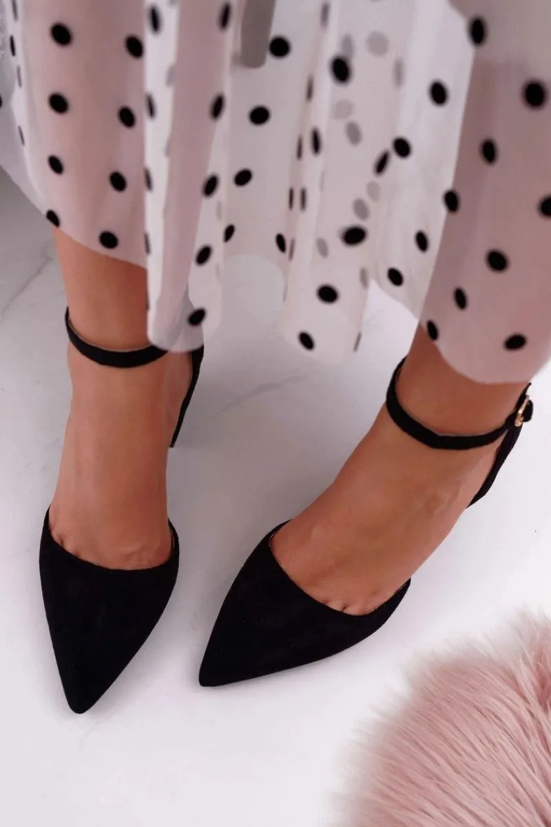 Czółenka Zamszowe|Czółenka Na Słupku>Boto Czółenka Damskie Na Słupku W Szpic Czarne Samantha