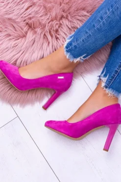 Czółenka Zamszowe|Czółenka Na Słupku>Buty Sergio Leone Czółenka damskie Na Słupku Zamsz Fuksja Sergio Leone Campbell