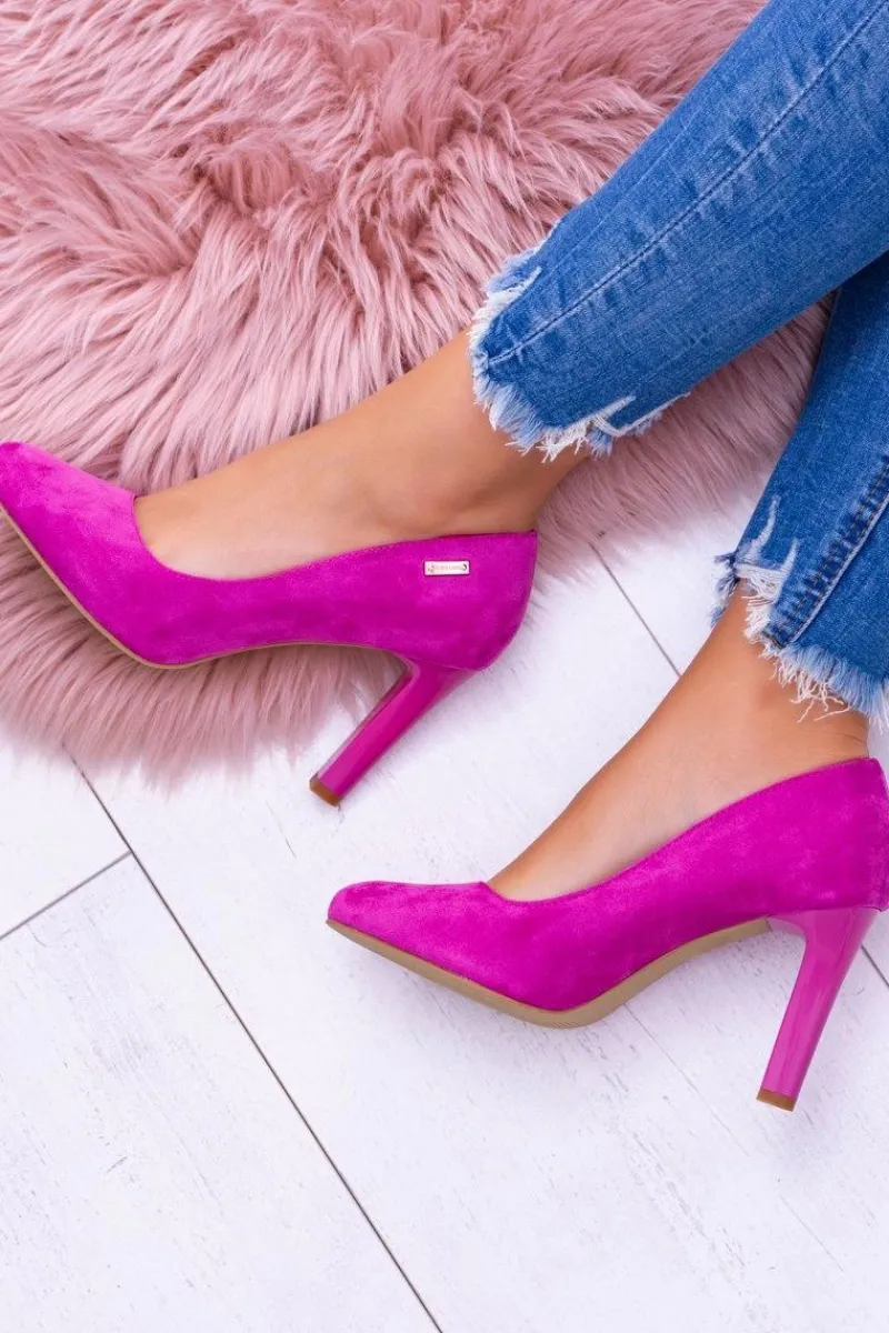 Czółenka Zamszowe|Czółenka Na Słupku>Buty Sergio Leone Czółenka damskie Na Słupku Zamsz Fuksja Sergio Leone Campbell