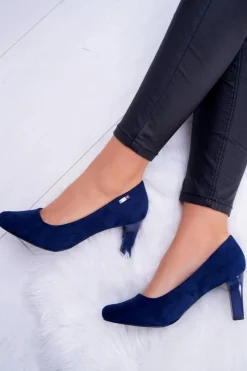 Sale Buty Sergio Leone Czółenka damskie Sergio Leone Granatowe Zamszowe Orsola