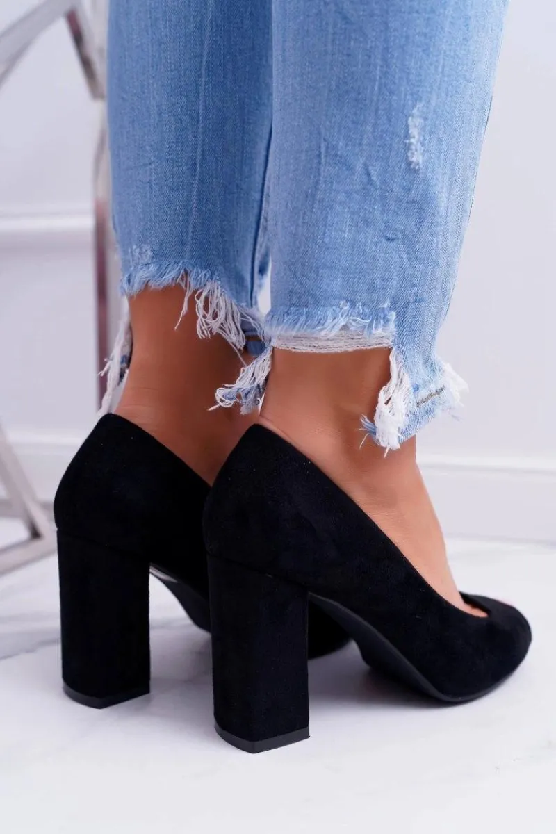 Czółenka Zamszowe|Czółenka Na Słupku>Buty Sergio Leone Czółenka Damskie Sergio Leone Odkryte Palce PB133 Czarne Fani