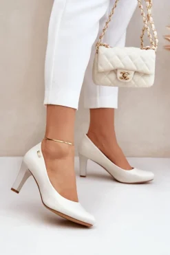 New Buty Sergio Leone Czółenka Damskie Sergio Leone Perłowe Orsola