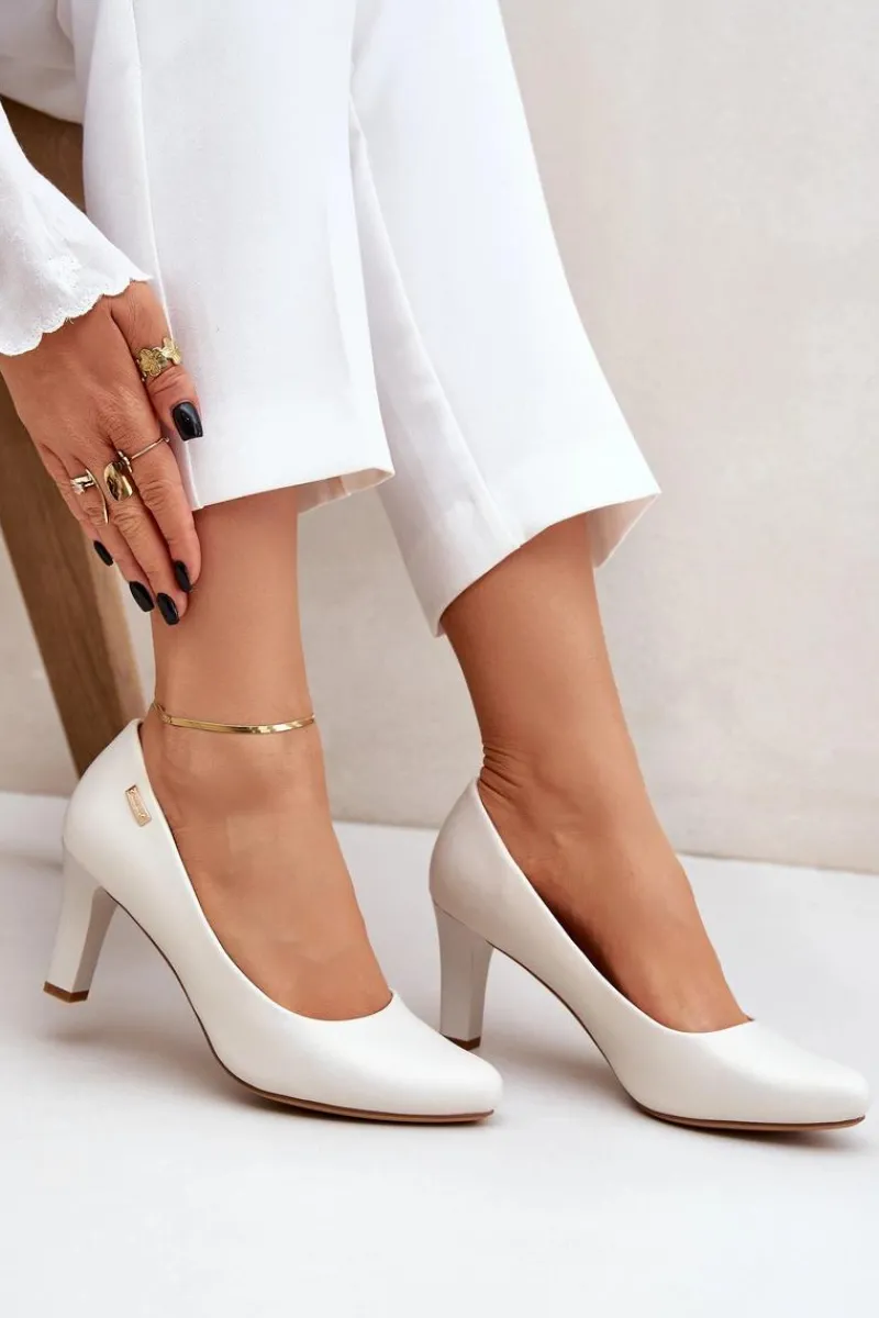 New Buty Sergio Leone Czółenka Damskie Sergio Leone Perłowe Orsola