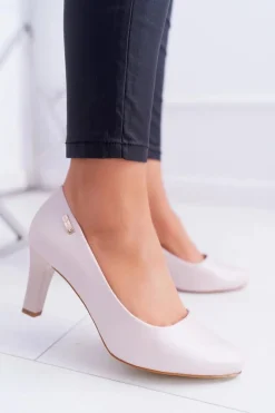 Sale Buty Sergio Leone Czółenka damskie Sergio Leone Różowe Perłowe Orsola