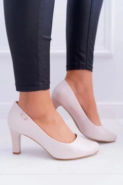 Sale Buty Sergio Leone Czółenka damskie Sergio Leone Różowe Perłowe Orsola