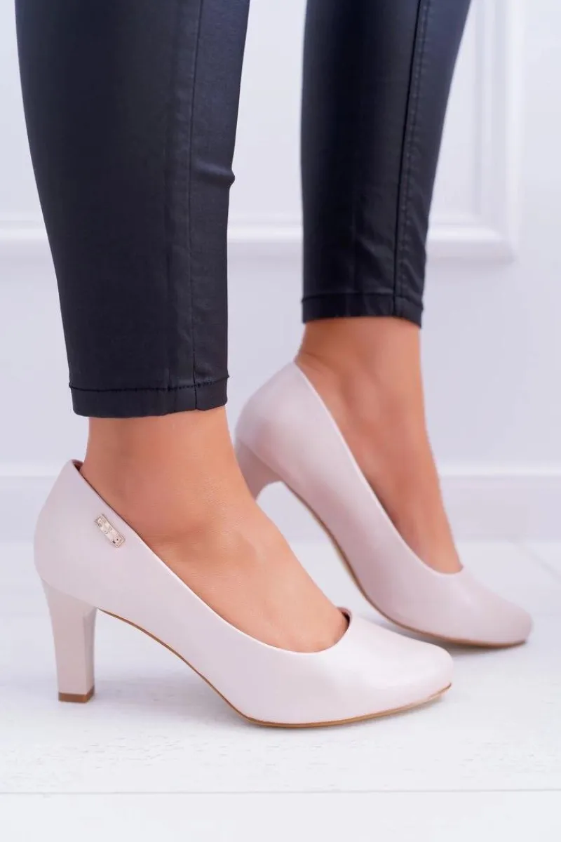 Sale Buty Sergio Leone Czółenka damskie Sergio Leone Różowe Perłowe Orsola