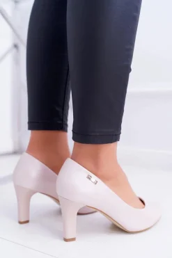 Sale Buty Sergio Leone Czółenka damskie Sergio Leone Różowe Perłowe Orsola